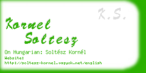 kornel soltesz business card