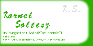 kornel soltesz business card